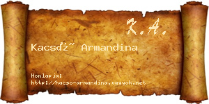 Kacsó Armandina névjegykártya